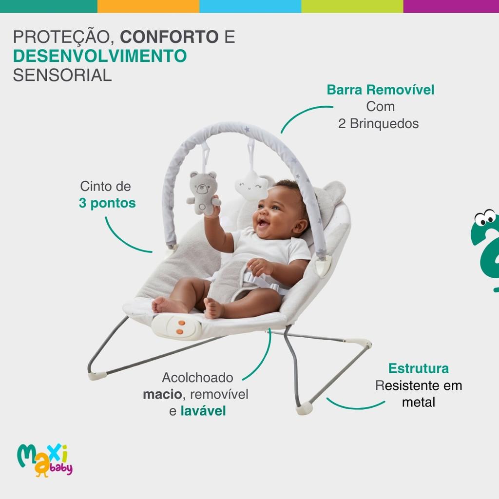 Cadeira Descanso Bebê Musical Polar Skyline Bege Maxi Baby