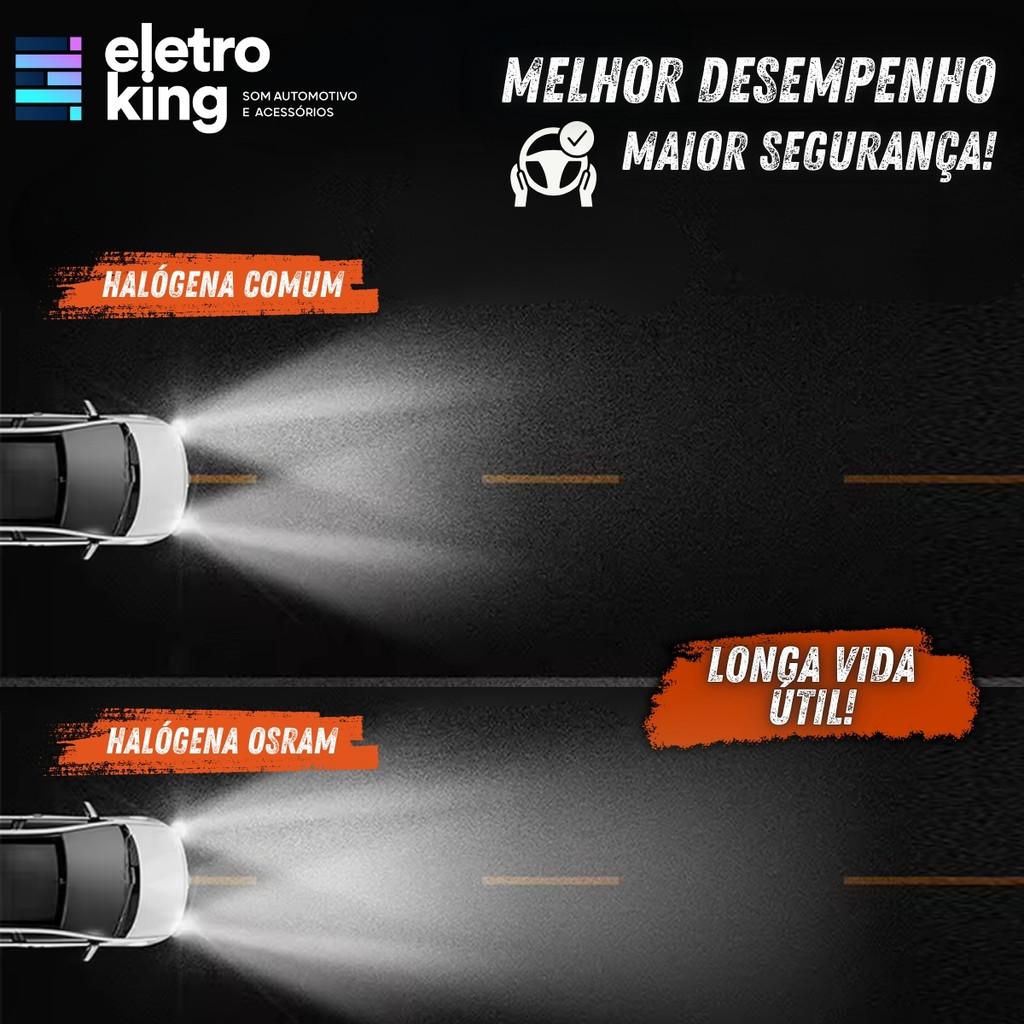 Lâmpadas Halógenas Osram H7 55W 12V Kit 2 Unidades Farol Carro Moto Substituição Original Potente