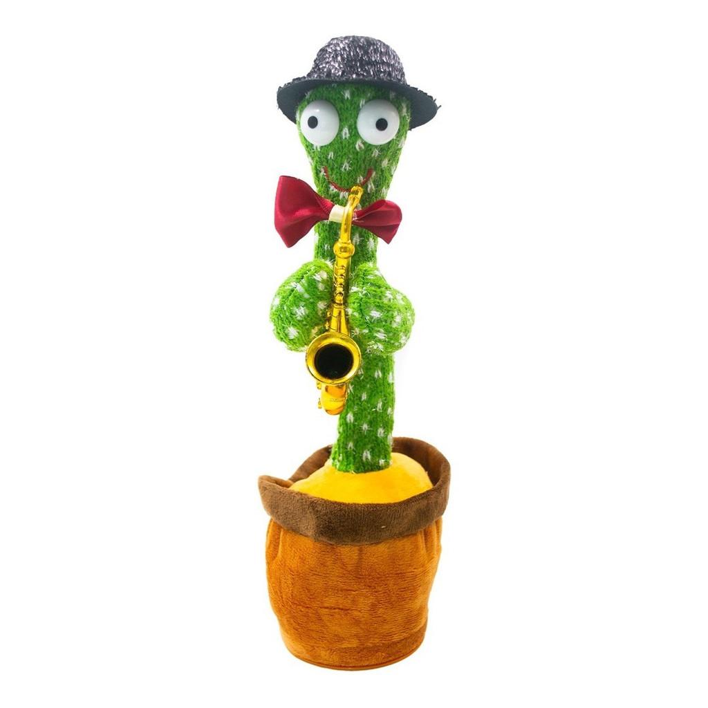Brinquedo Cacto Dançante E Falante Interativo Com LED Som Toca Música Dança Repete A Fala