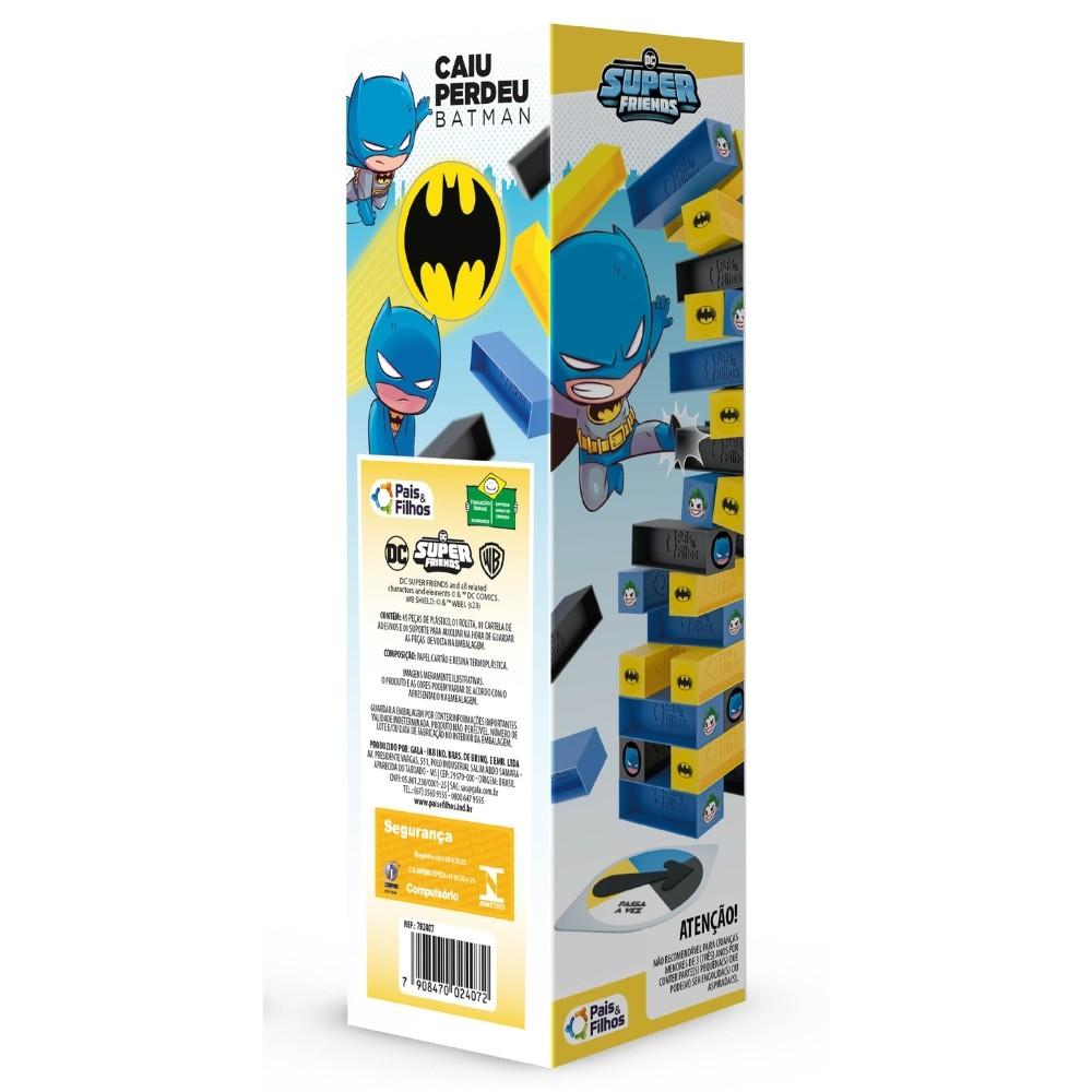 Jogo Caiu Perdeu Batman Dc Super Friend 45 Peças Pais E Filhos Torre Brinquedo Bloco Derrubar Mesa