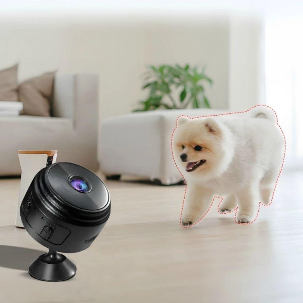 Kit 4 Mini Câmera De Segurança A9 HD Wi-fi Preto Com Sensor De Movimento 110V E Suporte Para Encaixe
