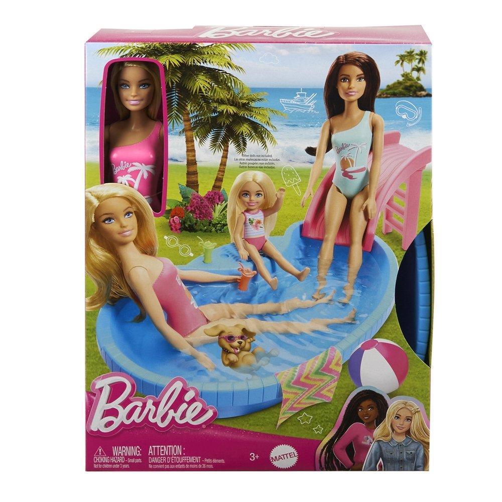 Boneca Mattel Barbie Hrj74 Piscina Glam Com Maio Rosa