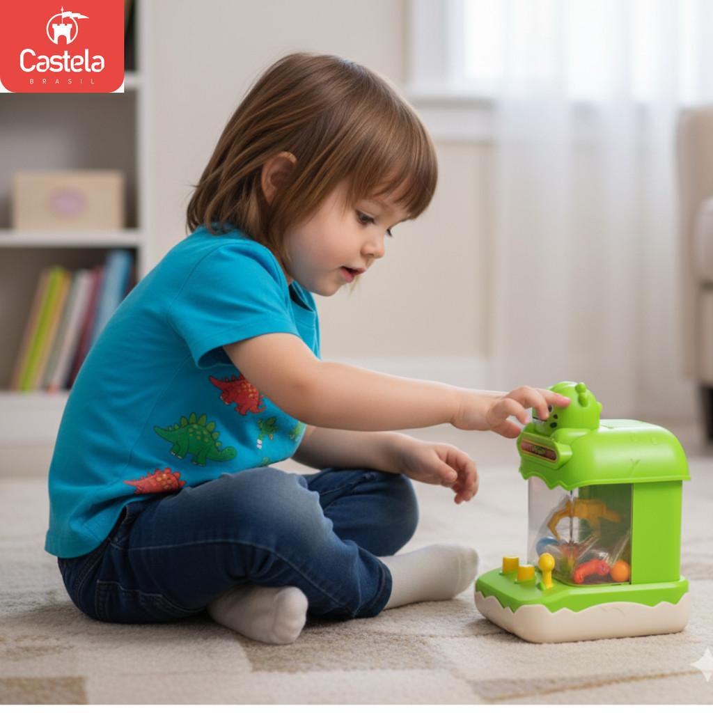 Maquina De Diversão De Pegar Bolinhas Com Garra E Bolas Azul Dino - Castela