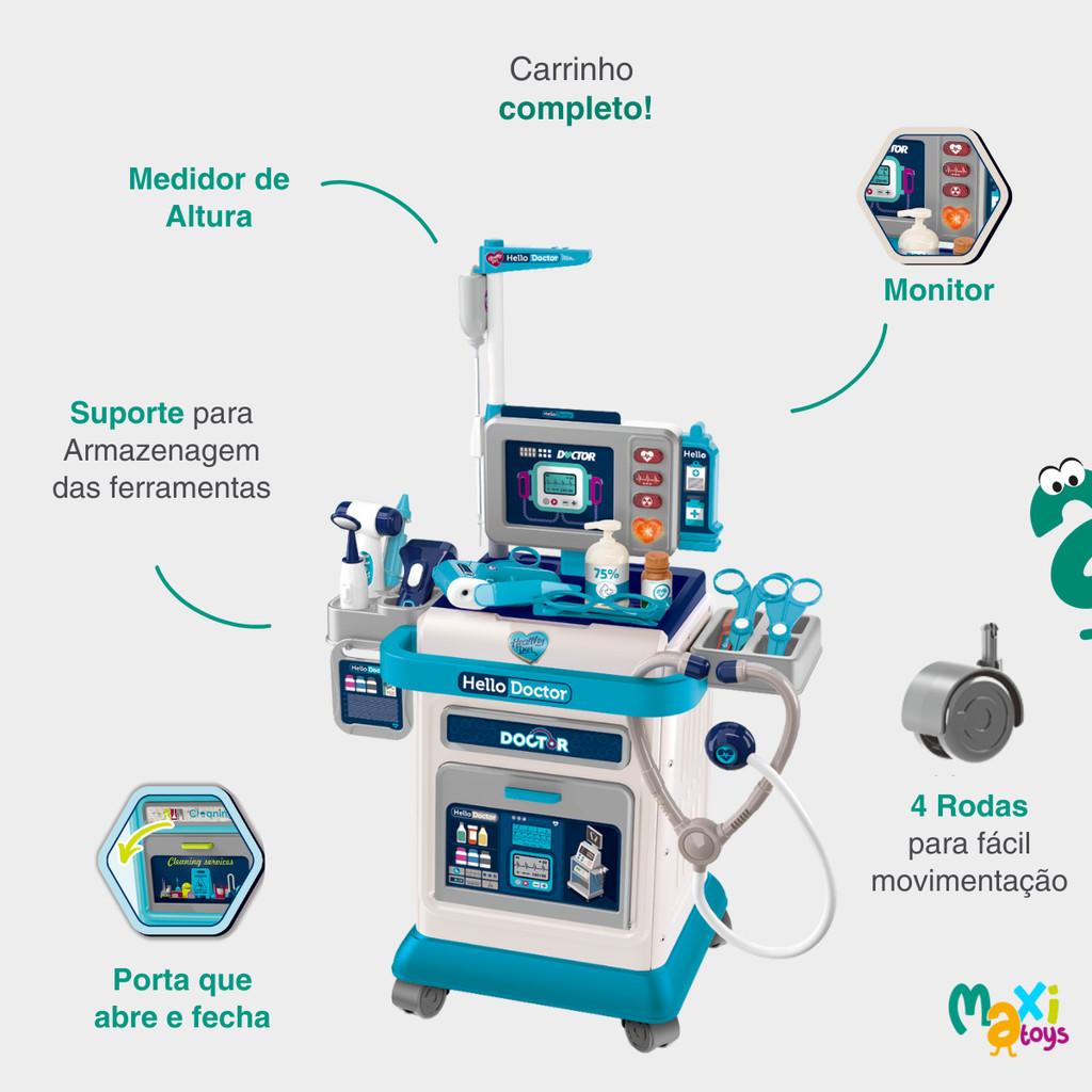Bancada Carrinho De Médico Infantil Doctor Center Maxi Toys