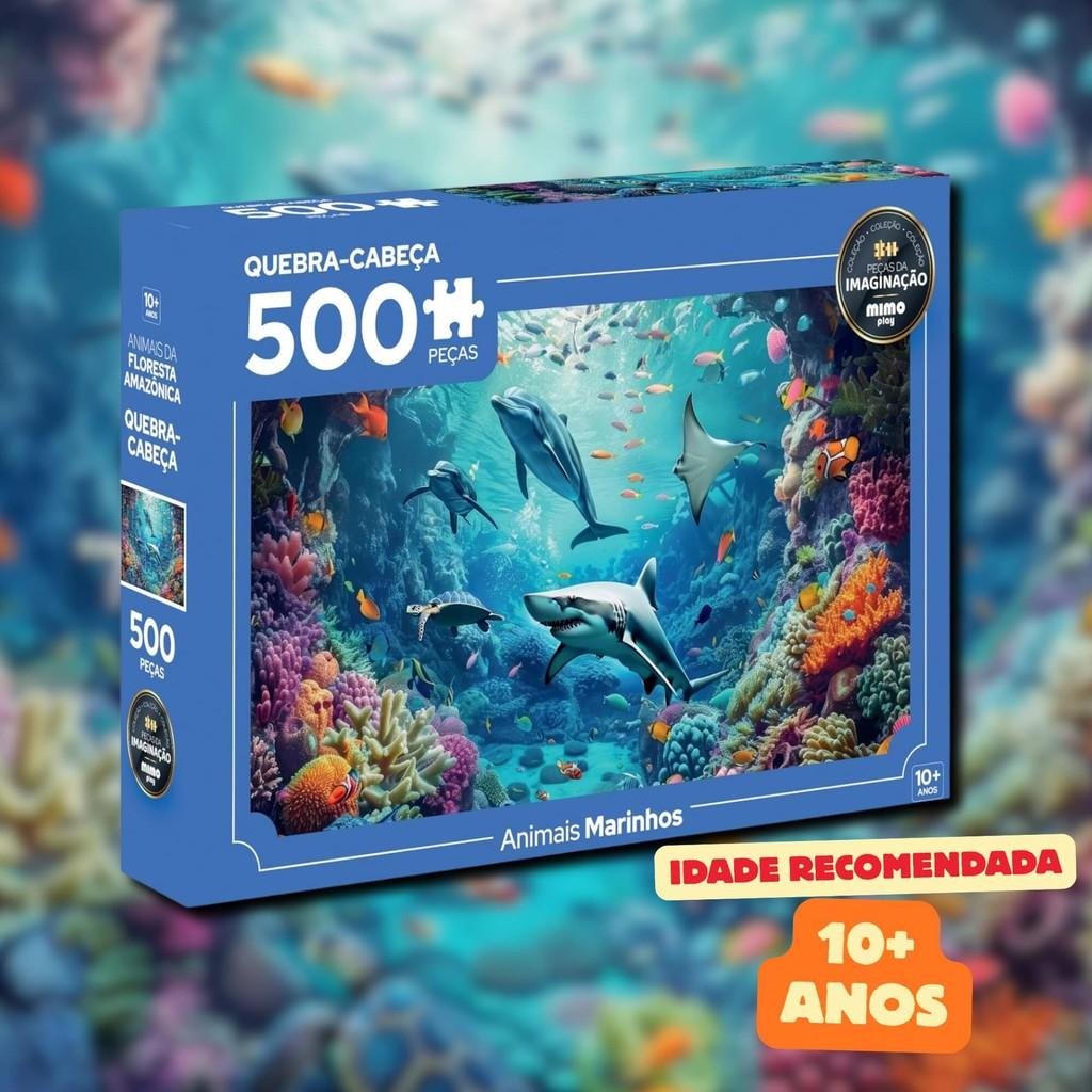 Quebra-cabeça Puzzle Peças Da Imaginação Animais Marinhos 500 Peças Mimo Toys