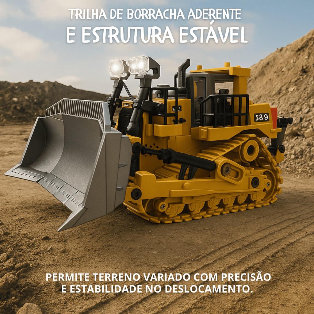Trator Esteira Controle Remoto Infantil Track Brinquedo Realista Recarregável Kizumba