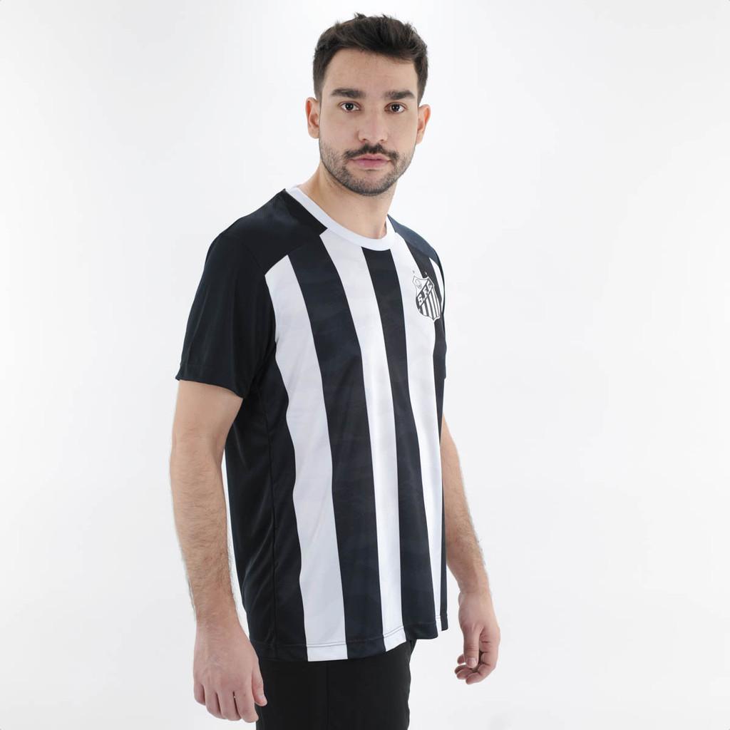 Camiseta De Time Braziline Santos Matriz Preto E Branco - Masculino