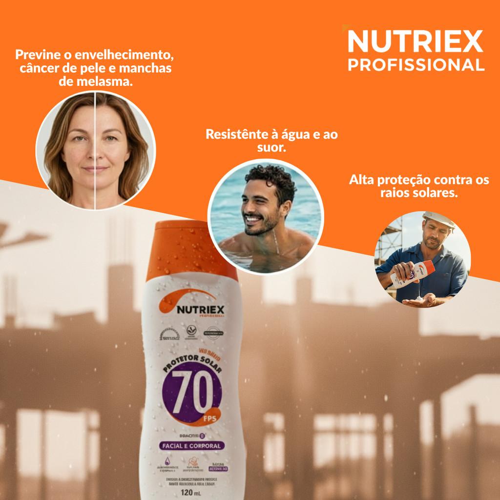 Protetor Solar Nutriex FPS 70 Facial Corporal Alta Proteção Uva Uvb Anti Envelhecimento