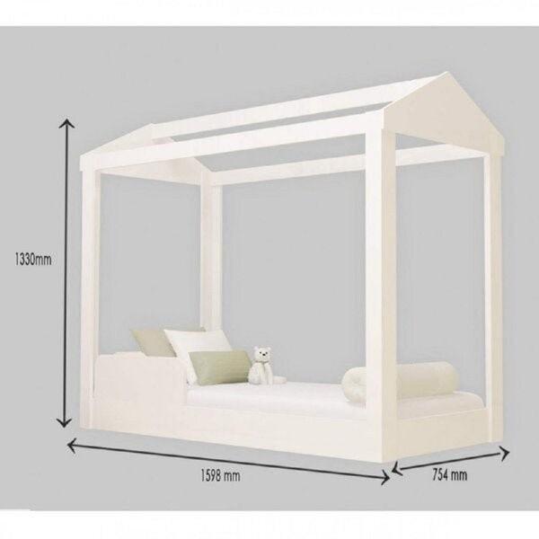 Cama Montessoriana Infantil 160cm Casinha Montessoriana Crystal Branco