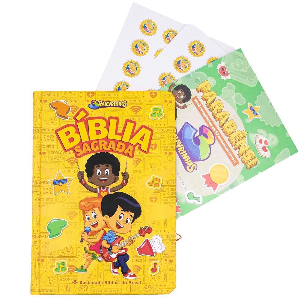 Biblia Sagrada Três Palavrinhas Ntlh Capa Dura Ilustrada Amarelo