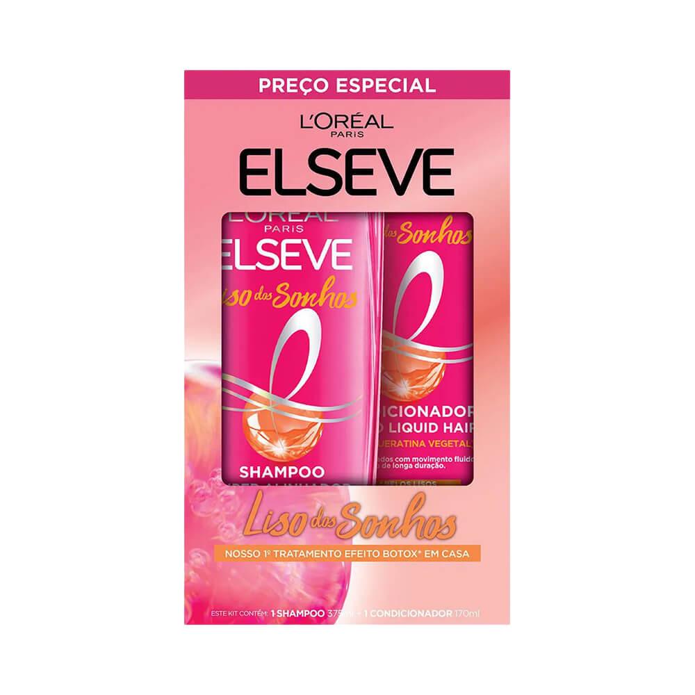 Kit Elseve Shampoo 375ml + Condicionador 170ml Liso Dos Sonhos