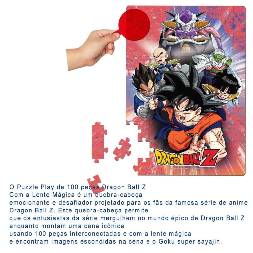 Jogo Infantil Quebra-cabeça Lente Mágica Dragon Ball Z 100 Peças Elka