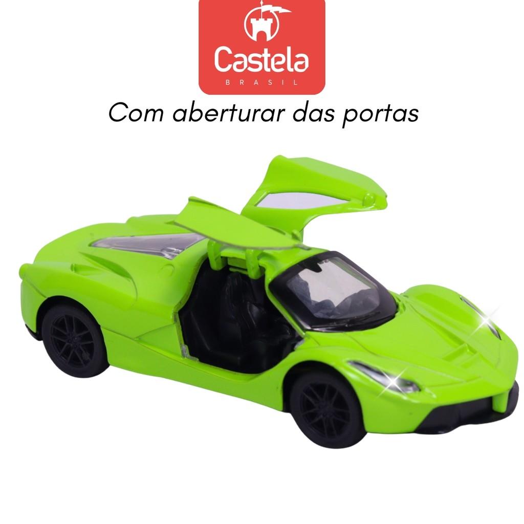 Carrinho Miniatura Verde C/Som E Luz Pull Back 1 32 Castela