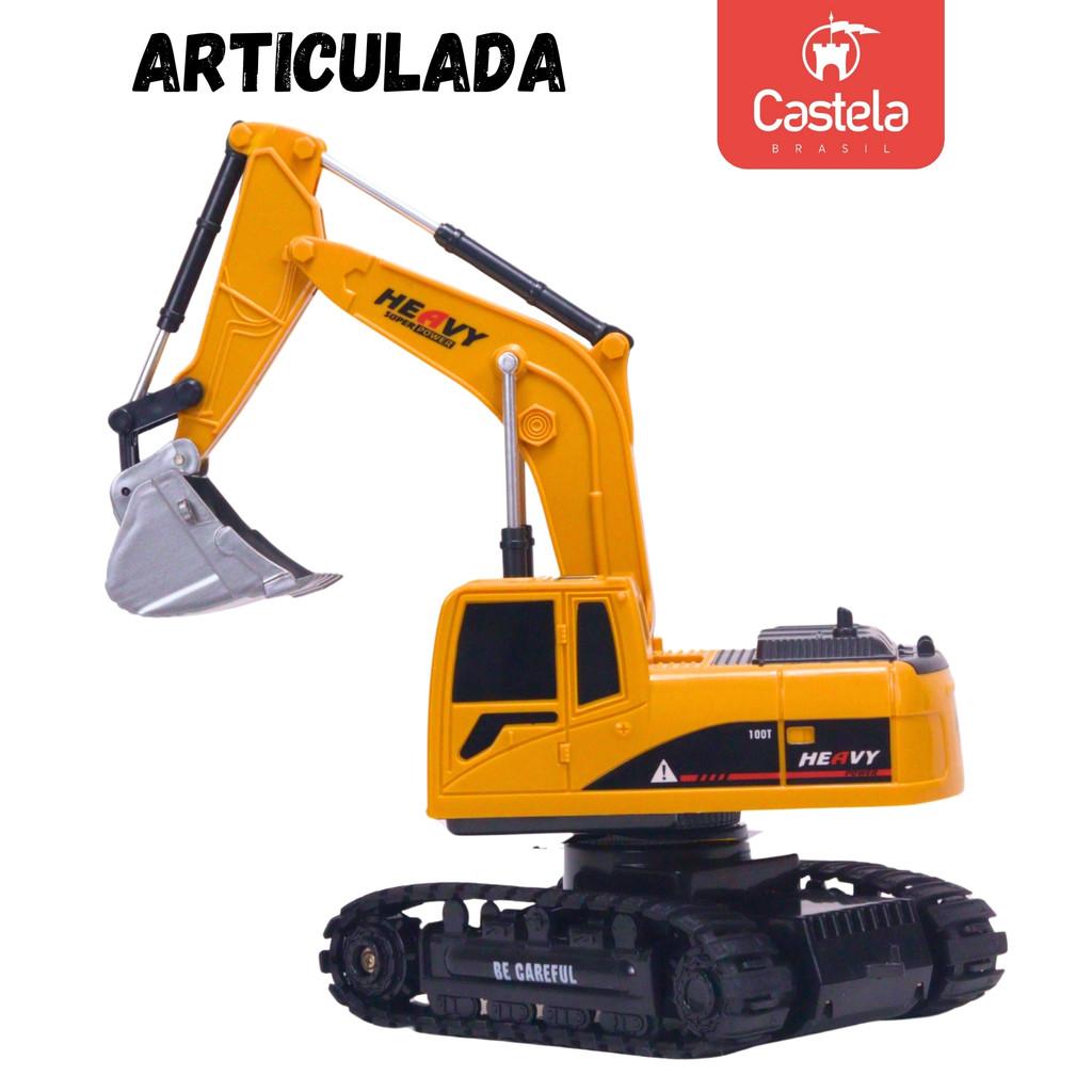 Brinquedo Escavadeira Recarregável Controle Remoto Som E Luz Castela