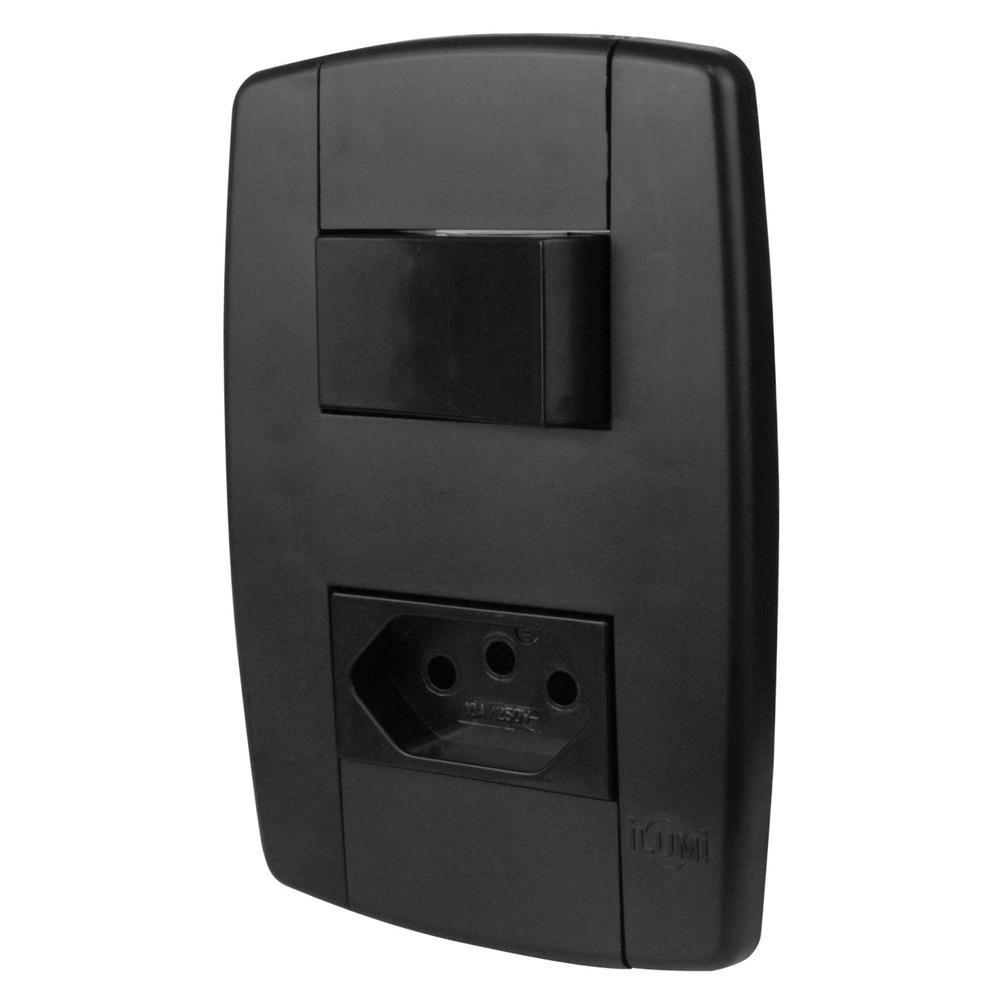 Interruptor 4x2 Preto Lev - Ilumi