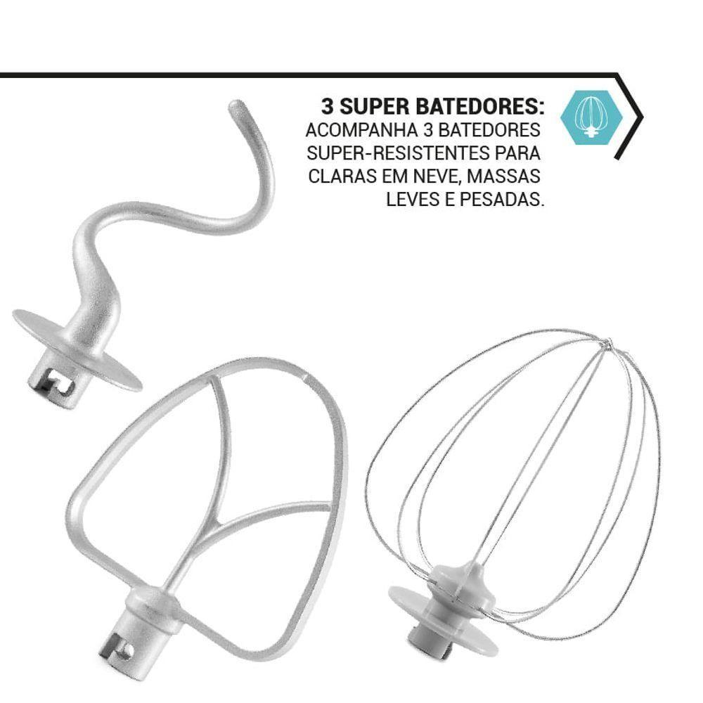 Batedeira Planetária Philco 775W 3 Batedores Pbp770pi 110V
