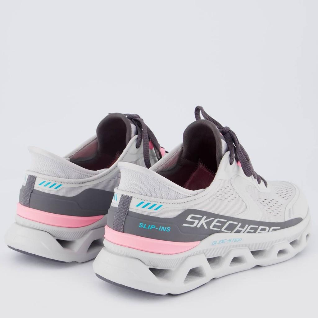 Tênis Skechers Glide Step Altus Feminino Cinza E Rosa