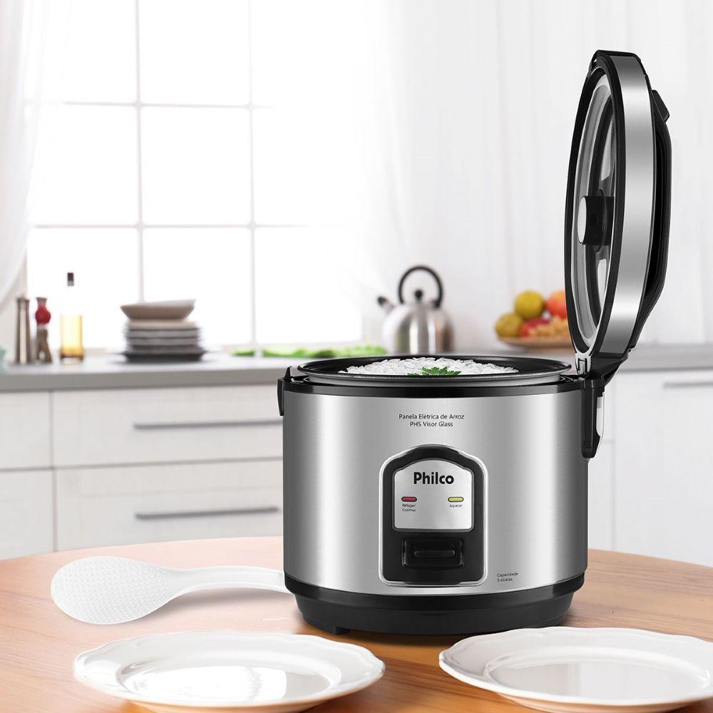 Panela De Arroz Elétrica PH5P Visor Glass Inox Philco 220V