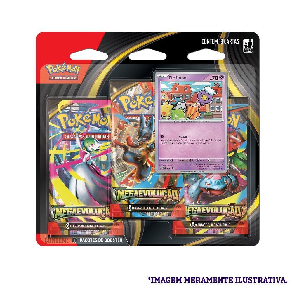 Cartas Booster Pokémon Copag Megaevolução Blister Triplo