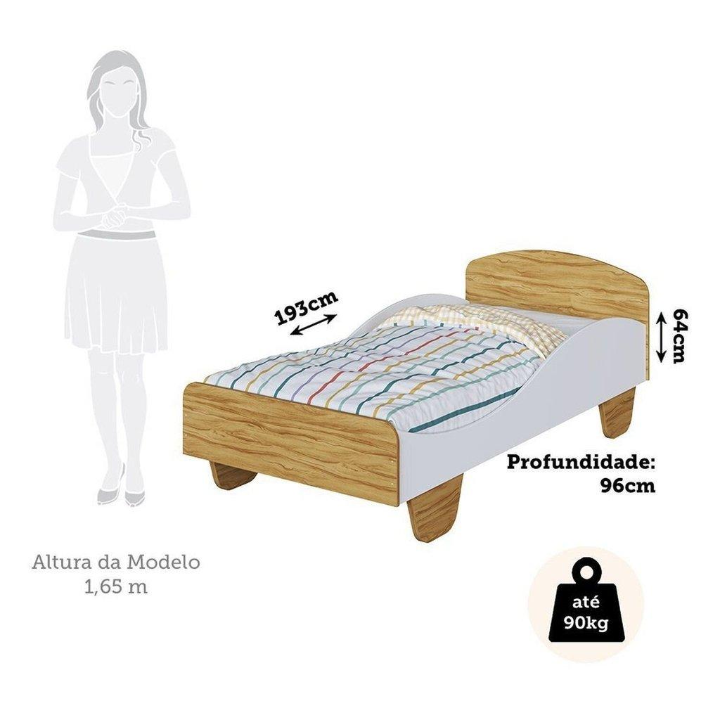 Cama Infantil 100 Mdf Olívia Espresso Móveis Marrom/branco Brilho/amêndoa