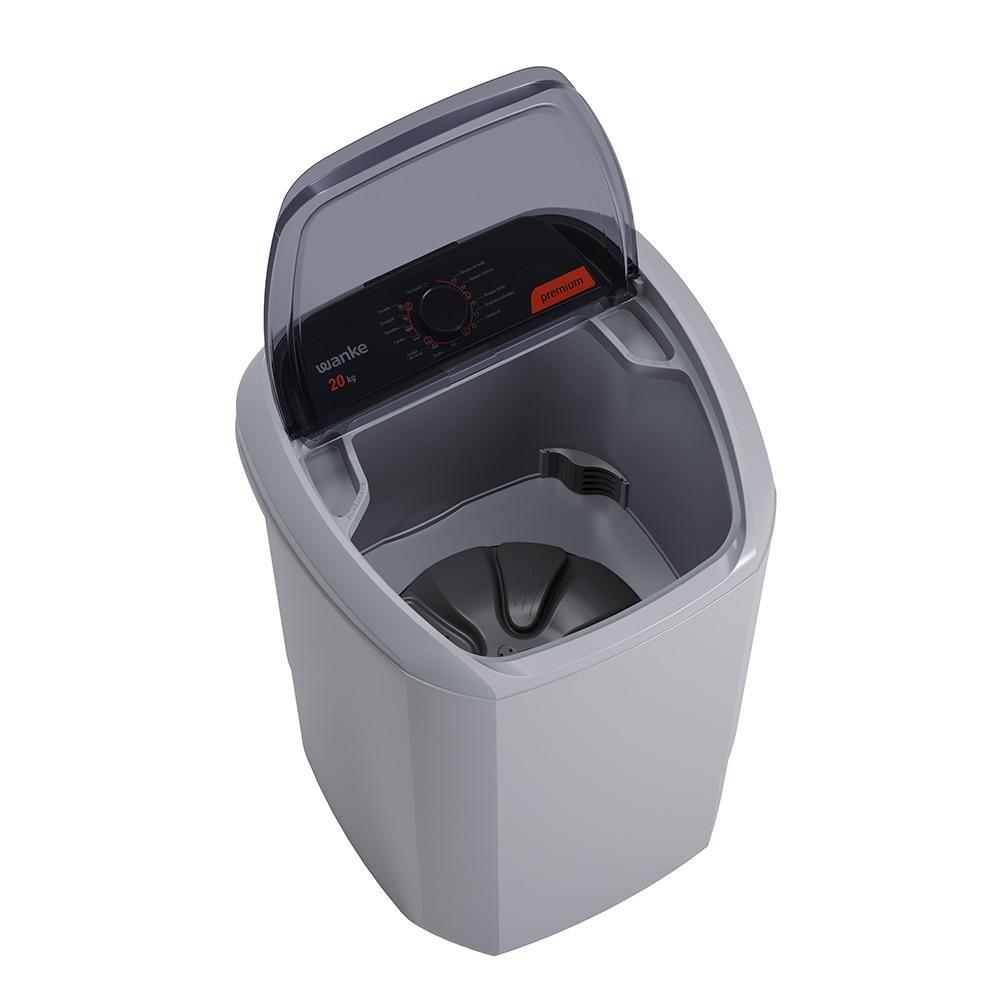 Máquina De Lavar Wanke 20kg Premium Silver 220V Tanquinho Grande Filtro De Fiapos