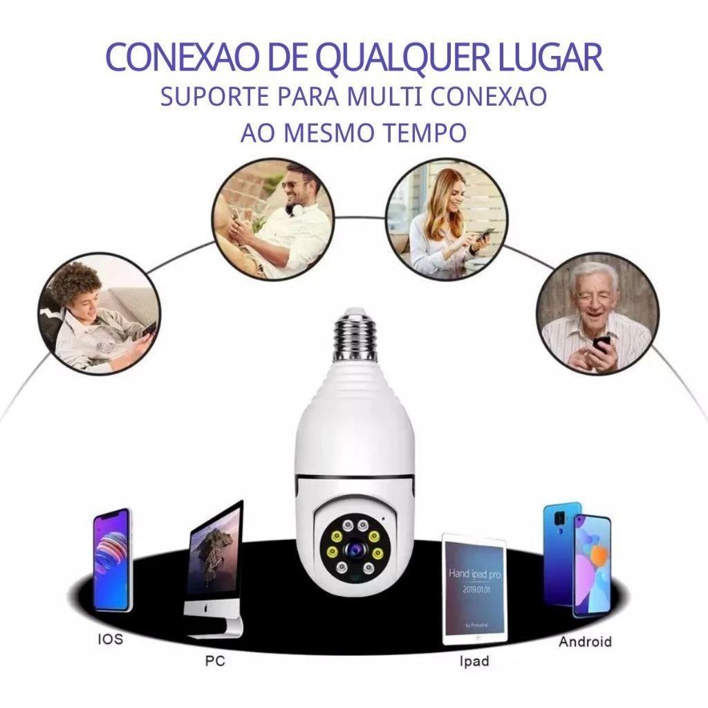 Mini Ip Câmera De Segurança Wi-fi Branco Com Áudio Bidirecional Visão Noturna E Sensor De Movimento - Com App Yoosee