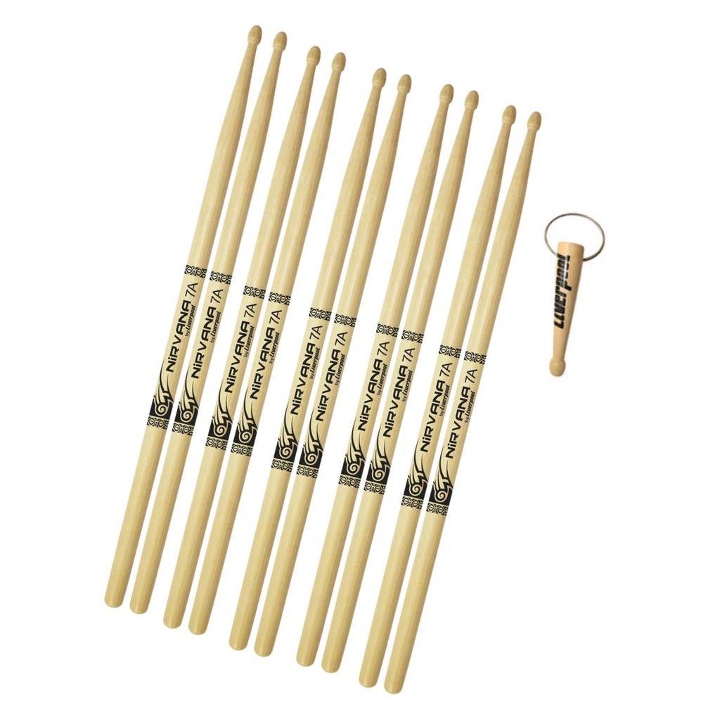 Kit Baquetas 5 Pares Nirvana Eco Bio Liverpool + Brinde