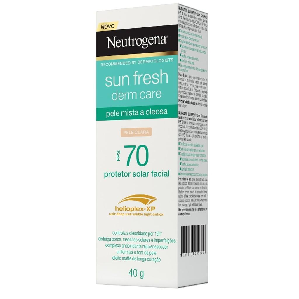 Protetor Solar Facial Neutrogena Sun Fresh Derm Care Pele Clara Fps70 40g