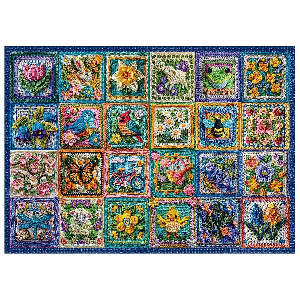 Quebra-cabeça 1000 Peças Flores De Crochê