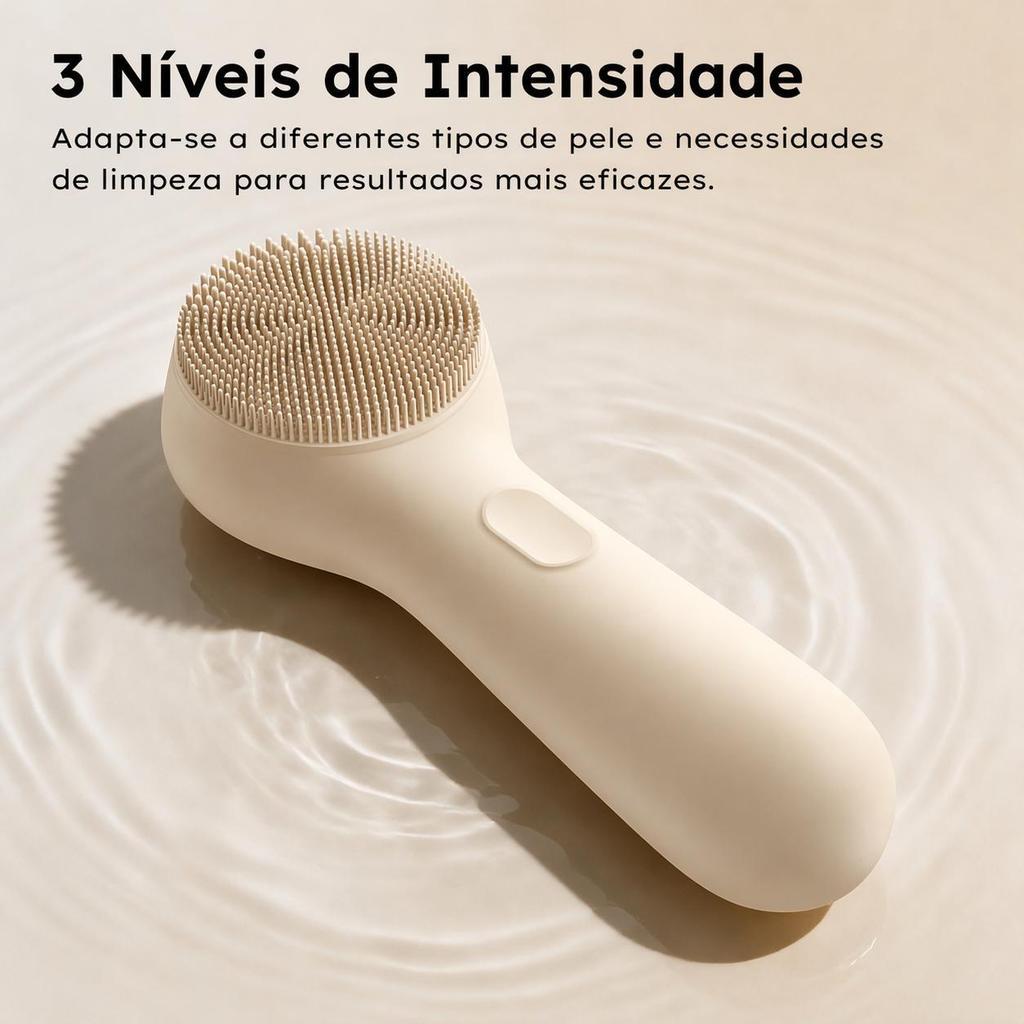 Gokoco Escova Facial De Silicone Sônica IPX7 Recarregável 3 Níveis Limpeza Profunda Portátil Tipo-c