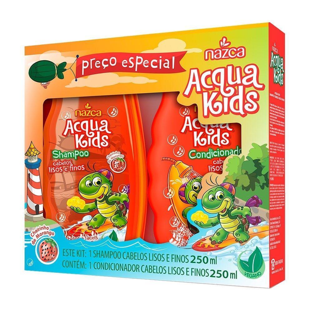 Shampoo + Condicionador Acqua Kids Lisos E Finos 250ml