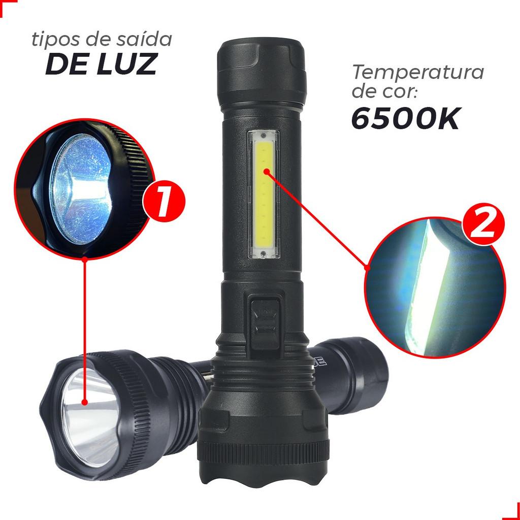 Lanterna Adventure Recarregável LED 3w Tática Camping Avant