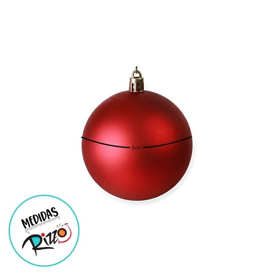 Bola De Natal - Vermelha - Matte E Glitter - 8cm - 4 Unidades - Cromus - Rizzo