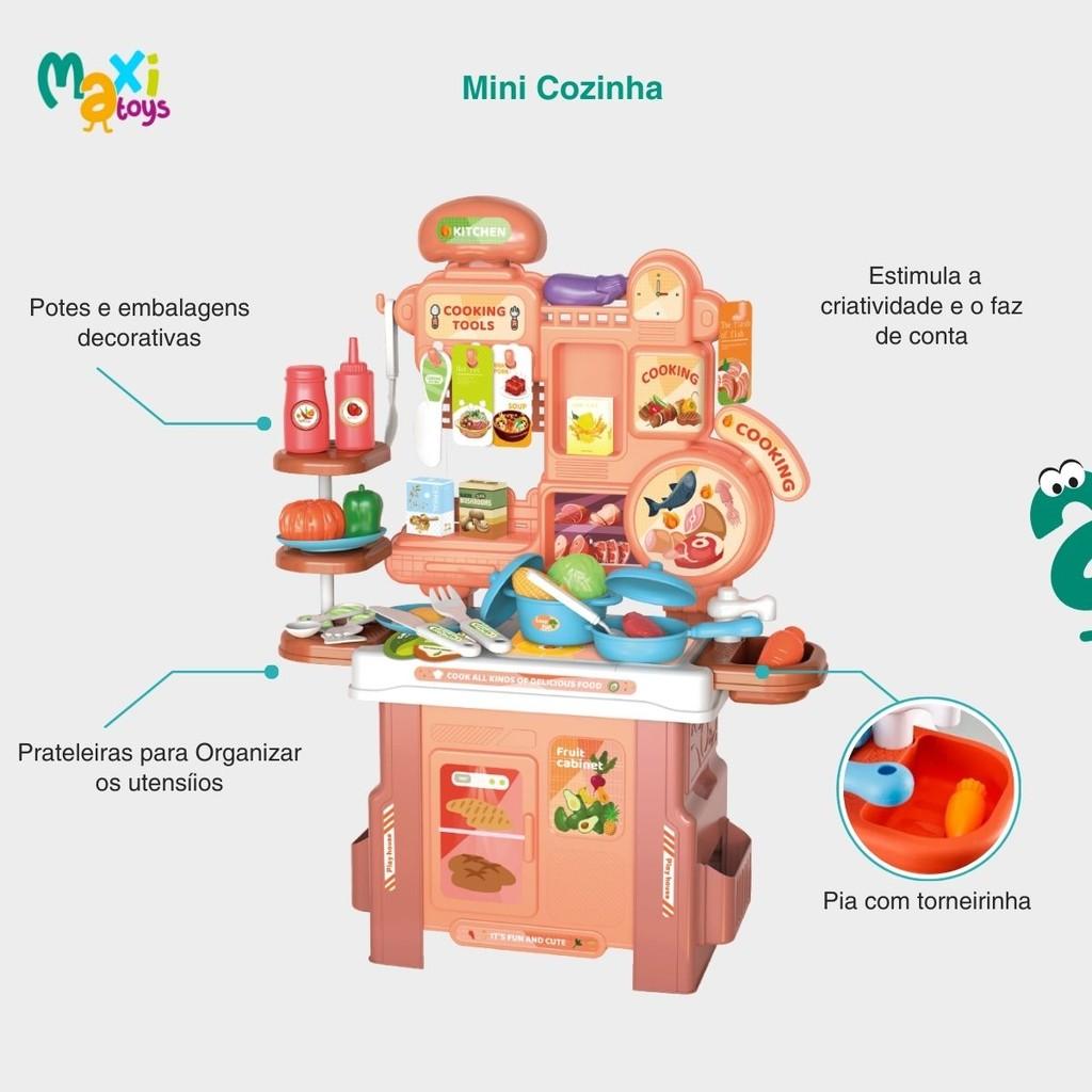 Cozinha Infantil Brinquedo Mini Chef Com 46 Peças Maxi Toys