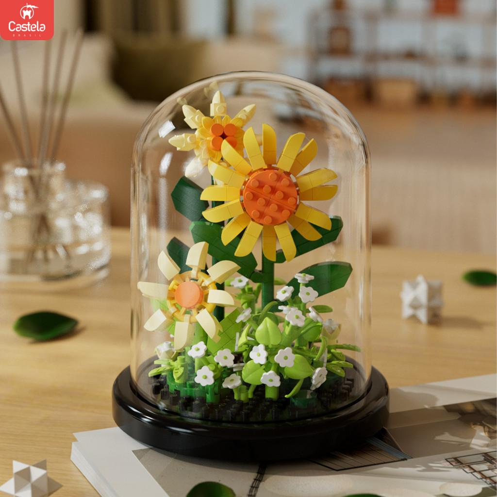 Blocos De Montar Decorativos Flor Girassol Na Cúpula - Castela