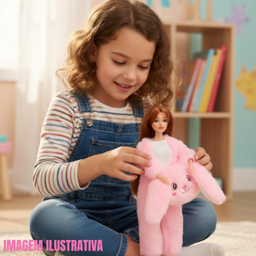 Boneca Emily Articulada Coleção Festa Do Pijama Fantasia 30cm - Castela