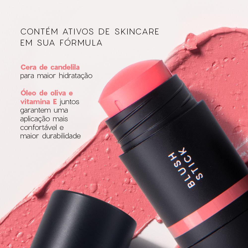 Kit Mini Blush Em Bastão Rosa Claro + Mini Blush Cintilante + Mini Lip Oil (3 Produtos)