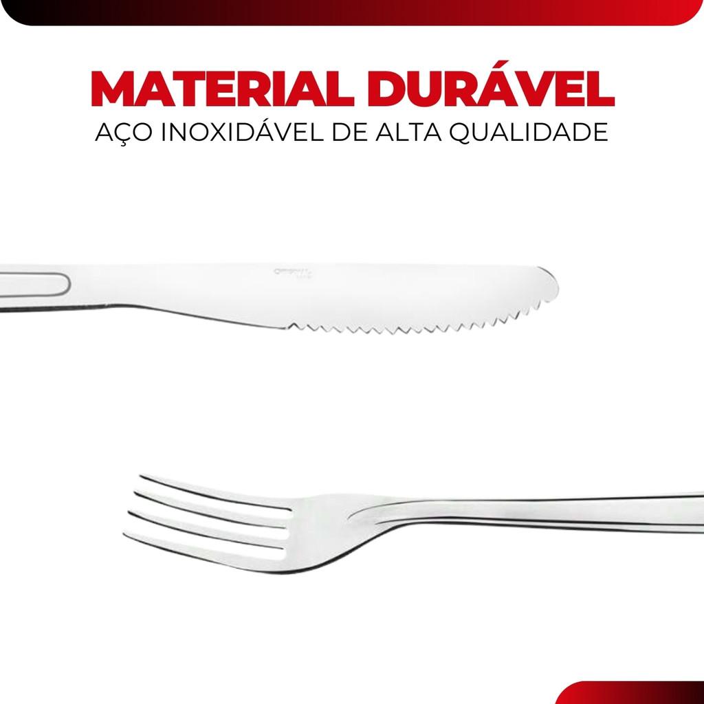 Jogo Garfo Faca Aço Inox Mesa Restaurante Buffet 24 Peças 12 Facas 12 Garfos Original Line