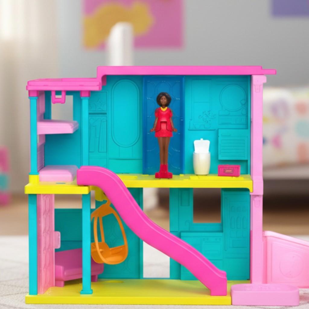 Boneca Barbie Mini Barbieland Casa Dos Sonhos Azul Hyf44b - Mattel