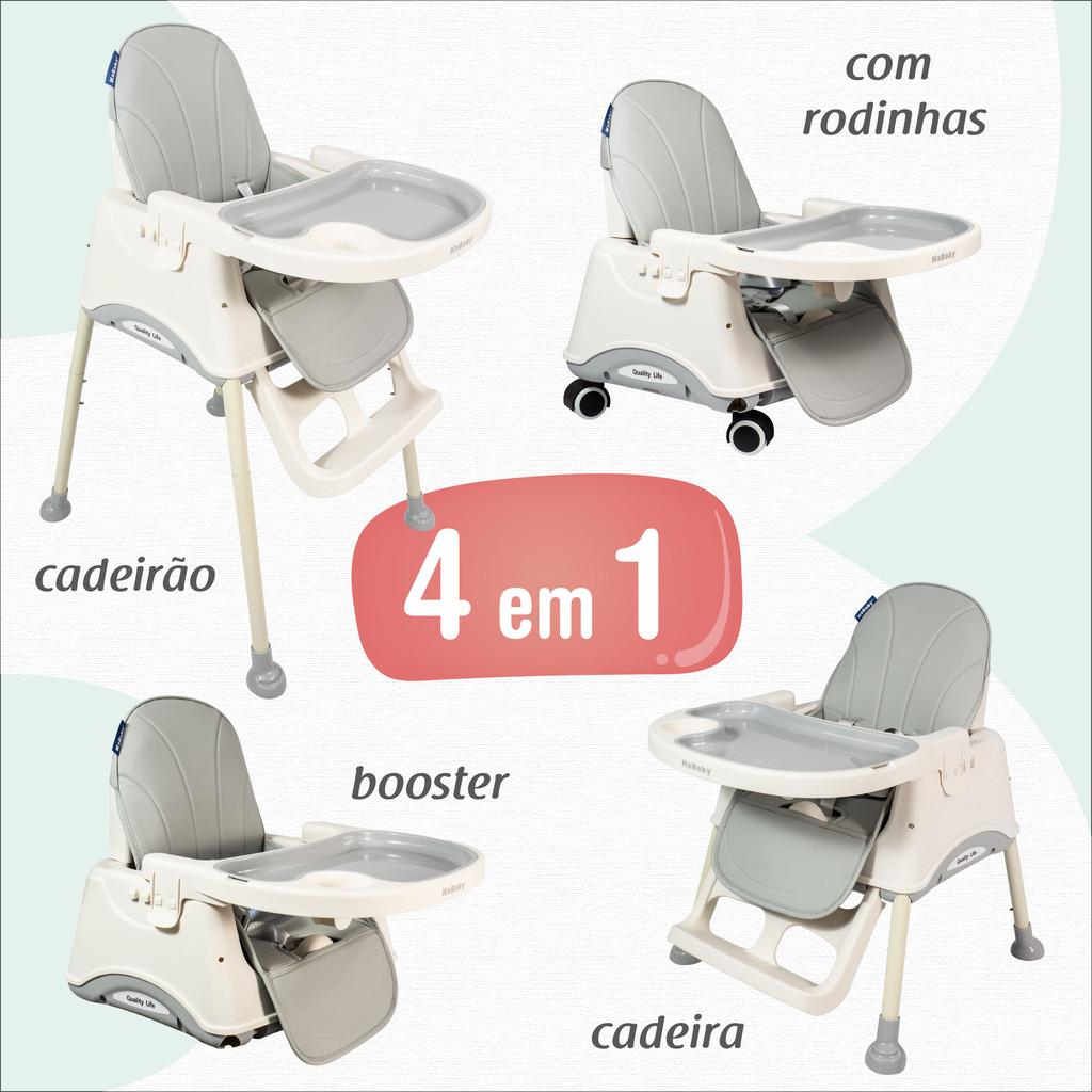 Cadeira De Alimentação Portátil Bebê Multifuncional Com Rodas 4 Em 1 Gourmet - Kababy