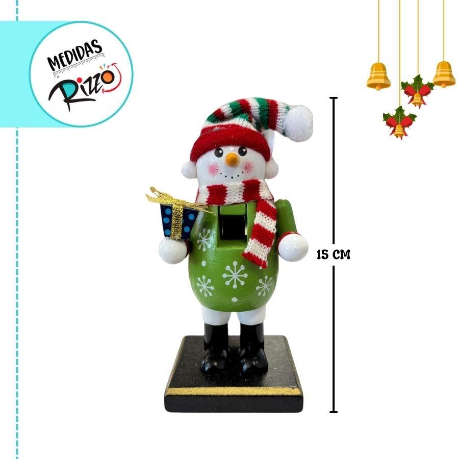 Enfeite Decorativo De Natal Em Madeira - Boneco De Neve - 15cm - 1 Unidade - Rizzo