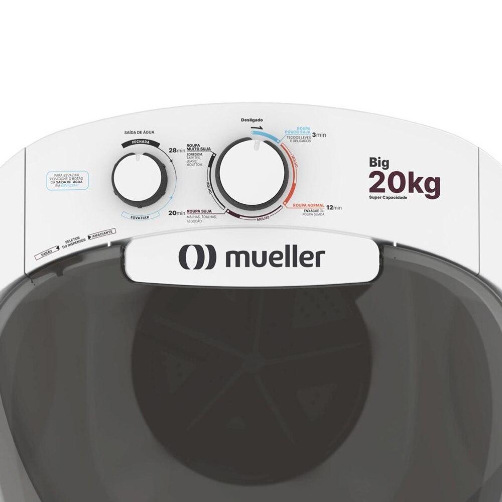 Máquina De Lavar Mueller 20kg Big Branca 220V Tanquinho Grande Econômico Reúso