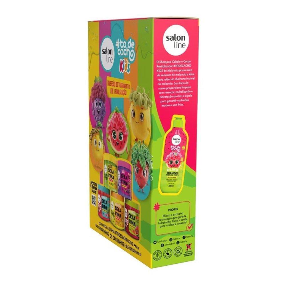 Kit Shampoo 300ml + Condicionador Salon Line Tô De Cachos Melancia Kids 300ml