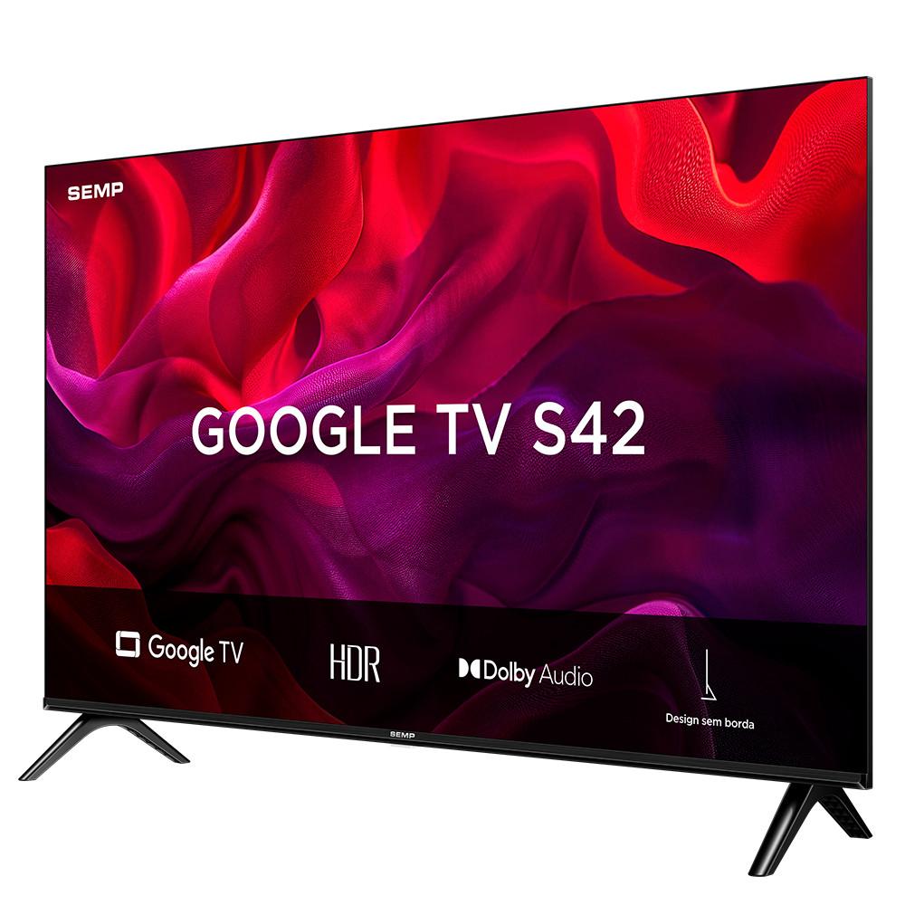 Smart TV Semp 43 Polegadas LED Full HD S42 Wifi Bluetooth Google TV 2 Hdmi Hdr10 Dolby Audio 43s42