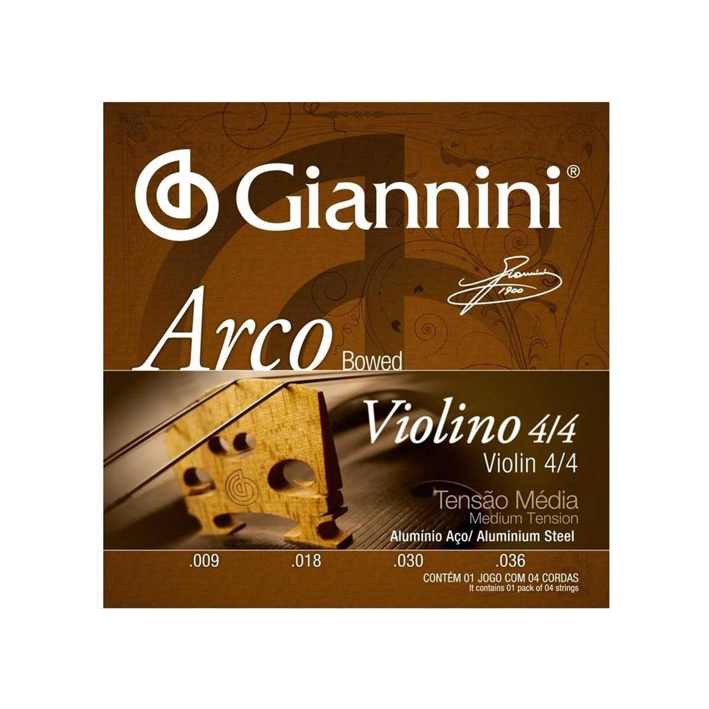 Encordoamento Giannini Arco Para Violino 4/4 Tensão Média Geavva