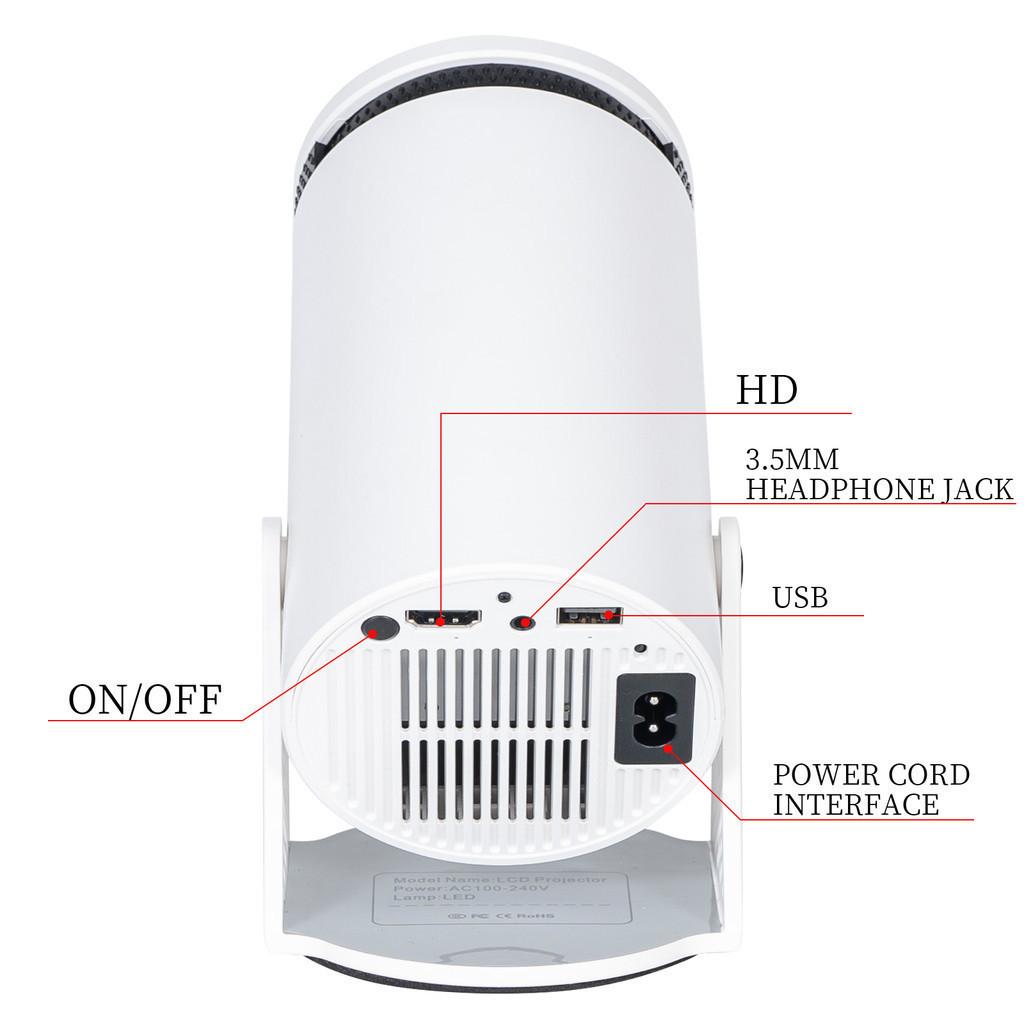 Projetor Hy300 Bivolt 4K Com Wi-fi E Bluetooth Compatível Com Android E Ios