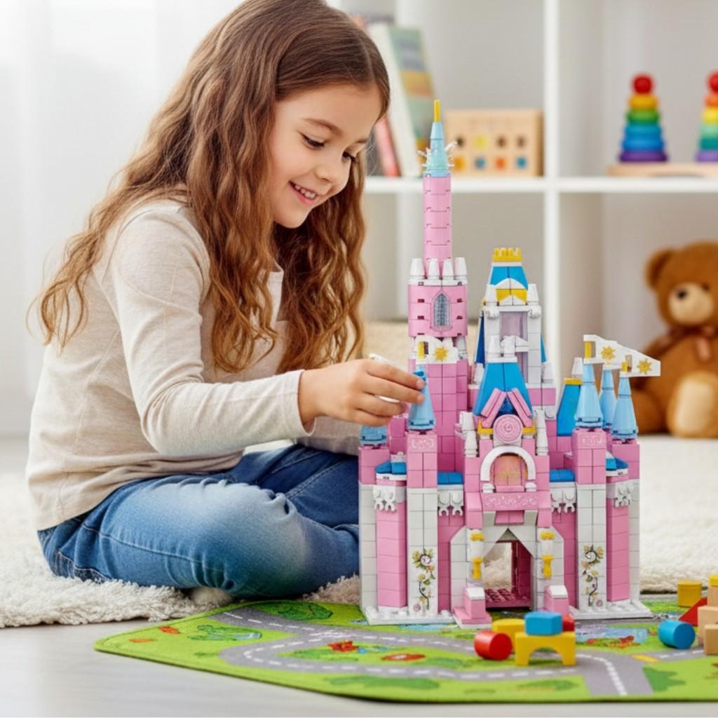 Blocos De Montar Castelo Encantado 1000 Peças 6 Em 1 Castela
