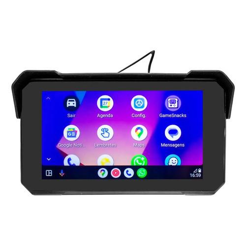 Central Multimídia Para Moto Gps Carplay Bluetooth Resistência A Água