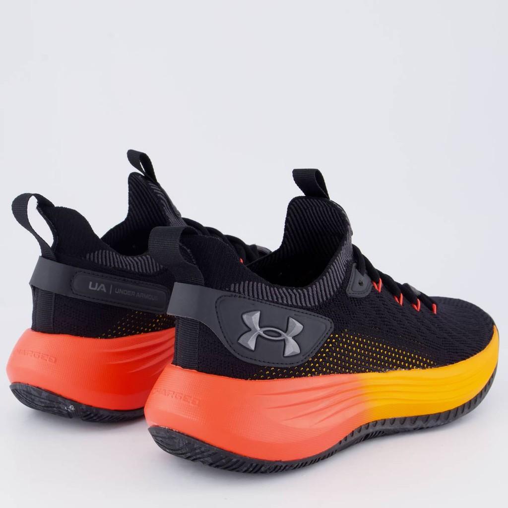 Tênis Under Armour Hooper Preto E Laranja