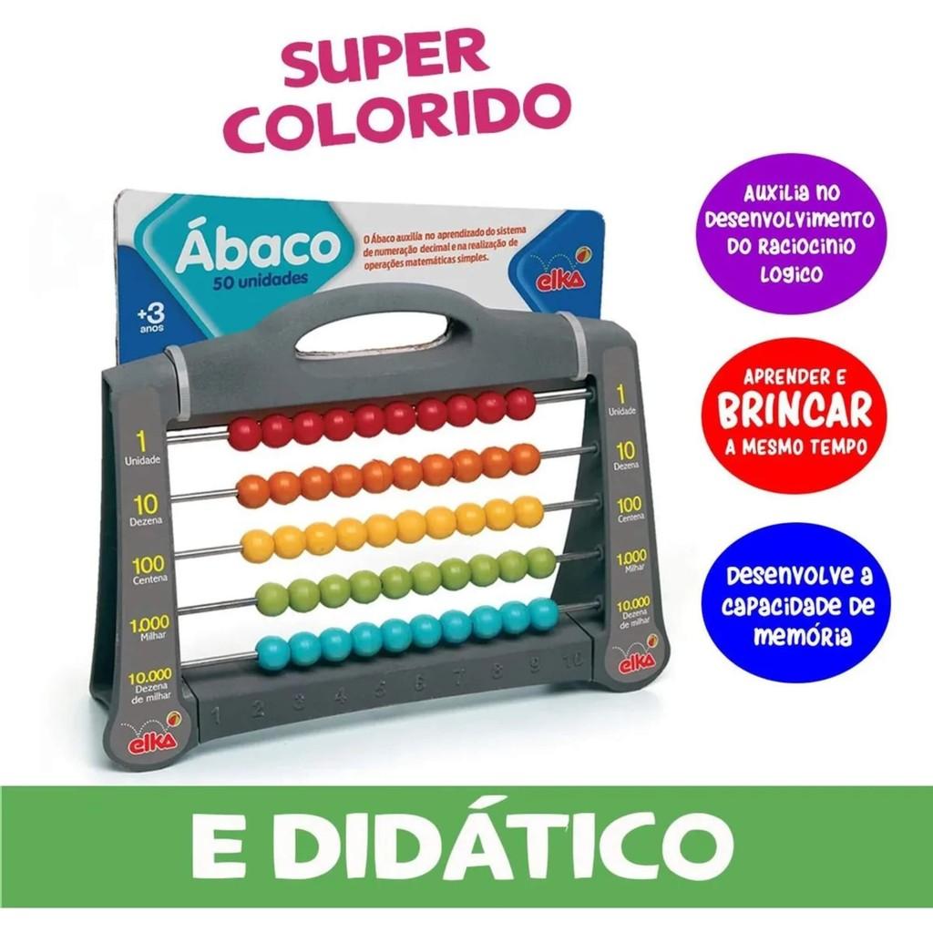 Brinquedo Escolar Pedagógico Ábaco 50 Elka